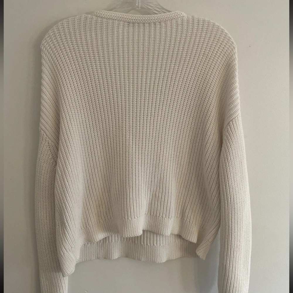 Jenni Kayne Womens Cabin Sweater Cable Knit Heavy Organic Cotton Medium Ivory - Picture 7 of 9